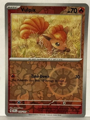 Vulpix Reverse Holo 016/191 SV08: Surging Sparks NM Pokemon Fast Ship - Image 1 of 2