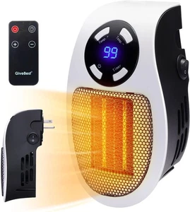 Programmable 450W Plug-In Space Heater with Remote & Thermostat - Picture 1 of 7