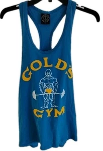 Vintage 90’s Gold’s Gym Rare Ringer Tank Top Stringer Shirt USA Blue Men's Large - Picture 1 of 7