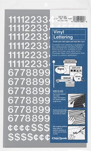 CHARTPAK selbstklebende Vinyl Zahlen, 1/2 Zoll hoch, weiß, 210 pro Packung (01116) - Bild 1 von 12