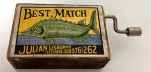 Musical Match Box Matches - Wind up Music Box - Tested & Working Julian Usborne - Picture 1 of 7