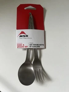 MSR Titanium Fork & Spoon cutlery Lightweight New In package Camping Hiking - Picture 1 of 2