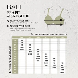 Bali Lace 'n Smooth Underwire Bra Womens Seamless Full Coverage Stretch Cup 3432 - Picture 1 of 33
