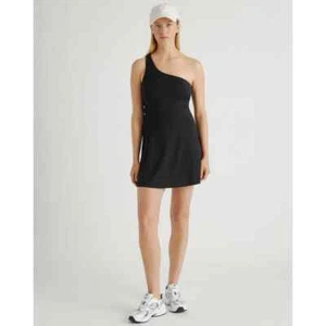 QUINCE Black Ultra-Form One-Shoulder Active Dress NWT Size Medium - Picture 1 of 7