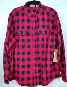 Blue Stream Outdoors Mens Buffalo Red Plaid Flannel Size XL 100% Cotton NWT - Picture 1 of 8