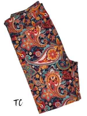 TC LuLaRoe Leggings PAISLEY FLORAL - MULTICOLOR ; sizes 12-18 Tall & Curvy - Image 1 of 4
