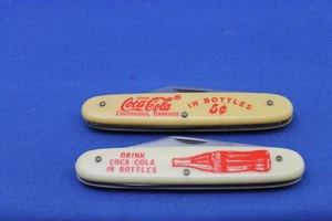 Vintage Coca Cola Chattanooga Tn+ 5 cent in Bottles Pocket Knives Lot Of 2 #E210 - Picture 1 of 4