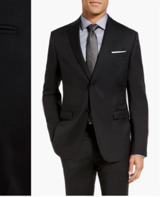 Z ZEGNA Black Wool Drop 7 2-Button Suit Blazer Coat Jacket 52 R IT 42 US WEDDING - Image 1 of 4