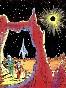 Surreal Fantasy Sci Fi Alien Planet Raketenschiff Weltraum USA Kunstdruck Poster Cc983 - Bild 1 von 2