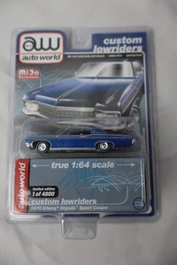 1/64 Auto World Lowriders 1970 Chevy Impala Sport  Coupe Diecast Model Car Blue - Picture 1 of 1