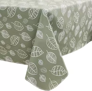 Heavy Duty Vinyl Tablecloth with Flannel Backing Waterproof Oil-Proof Plastic Ta - Picture 1 of 7