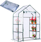 Walk-In Greenhouse Replacement Cover with Roll-Up Zipper Door-28x56x76 Inch