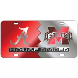 ALABAMA / MISSISSIPPI ST Mirrored House Divided License Plate/Tag - Picture 1 of 1