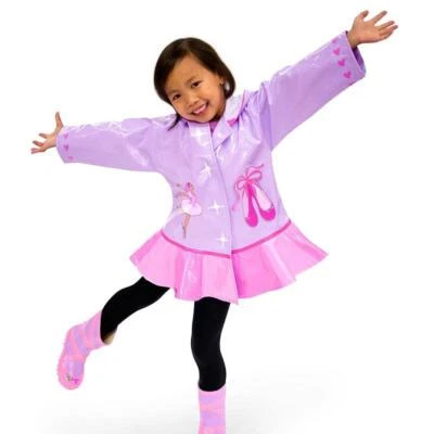 Kidorable Ballerina Raincoat 12-18 Months Baby Girls Ballet Kids Waterproof Mac - Image 1 of 3
