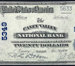🇺🇸 KS 1902 $20 ♚♚CANEY, KANSAS♚♚ PCGS EXTREMELY FINE 40 BEST KNOWN ! AMAZING! - Picture 1 of 3