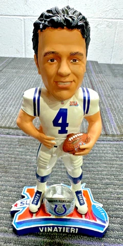 ADAM VINATIERI Indianapolis Colts SUPER BOWL XLI Ring Base Bobblehead Cover