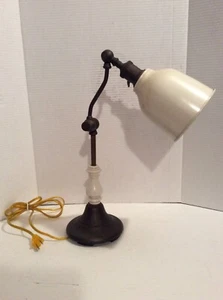 VISUAL COMFORT & CO. ADJUSTABLE SOLID BRASS DESK LAMP - Picture 1 of 12