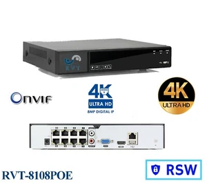NVR IP POE 8 Canali 8 Mpx H.265 P2P CLOUD alta risoluzione 4k gestione da remoto - Foto 1 di 3