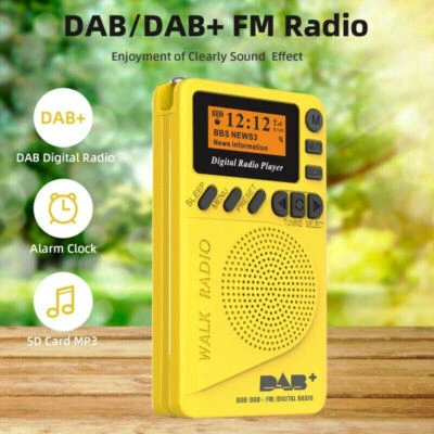 Portable Pocket Digital DAB FM Radio - MP3 Player LCD Display Speaker Micro USB - Bild 1 von 4