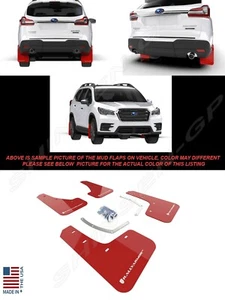 Rally Armor UR Red Mud Flaps w/ White Logo for 2018-2025 Subaru Ascent - Picture 1 of 5