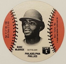 Bake McBride Limited Edition Philadelphia Phillies 1978 Wiffle Ball Disc