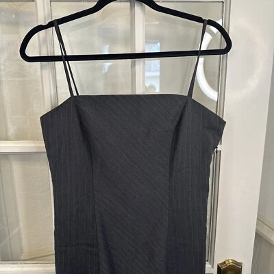 Mini vestido feminino Arden B listra de giz 8 vintage anos 90 - Imagem 1 de 4