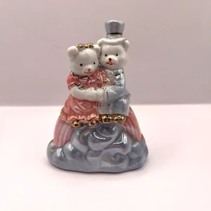Vintage Ceramic Metallic Wedding Bears Ornament / Figurine - Picture 1 of 8