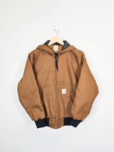 Carhartt Giacca Rilavorata Uomo Marrone Medio Manica Lunga con Cappuccio Full Zip - Foto 1 di 5