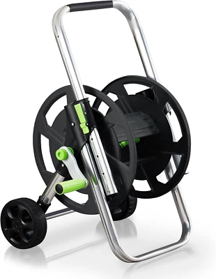 Garden Hose Reel Portable Hose Reel Cart Hold 75-150Ft of 5/8 Inch Hose, Metal W Foto 1 de 4