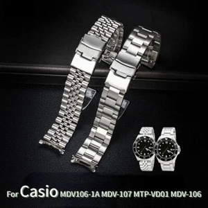 Stainless Steel Watchband For Casio MDV106-1A MDV-107 MTP-VD01 MDV-106D Strap - Picture 1 of 12