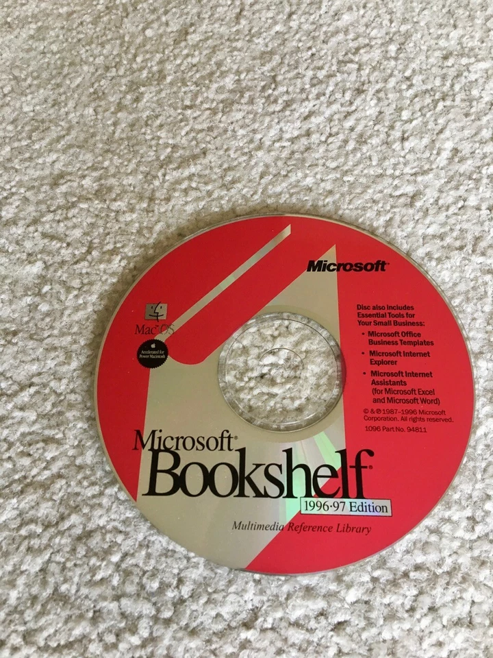 MICROSOFT BOOKSHELF 1996-97 MACINTOSH EDITION • NEW, NEVER USED with CD KEY - Image 1 of 1