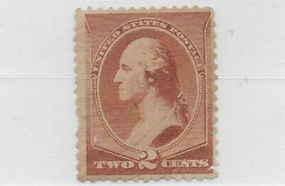 US Scott 210, 1883 2Cent Washington, American Bank Note, Mint, OG, LH - Image 1 of 2
