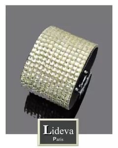 Breit Armband Manchette Strass Armreif XL Strass B 5cm Armkette Klar_Gold - Bild 1 von 2