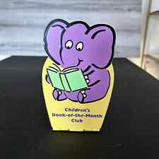 Children's Book Of The Month Club Folding Metal Bookend Purple Elephant One