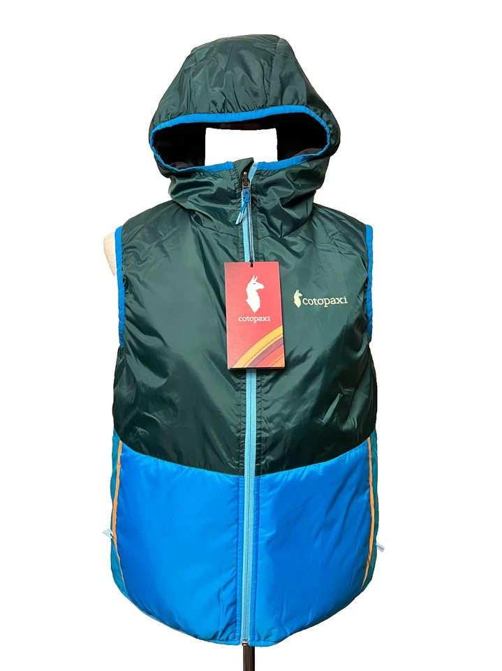 NWT COTOPAXI Women's S Teca Calido Hood Zip Vest Reversible Pensacola Green Blue - Image 1 of 4