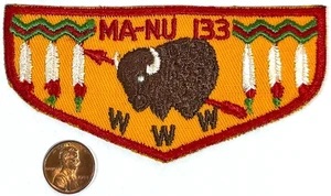 BOY SCOUT BSA OA MA-NU 133 281 LAST FRONTIER OK TWILL FF F1 1ST FLAP MUSEUM MINT - Picture 1 of 4