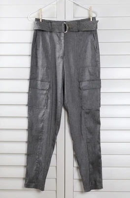 БЕЛЫЙ ДОМ черный рынок новый с Ярлыками $110 сужающийся лодыжки льняные брюки размер 4L 4 высокий - Изображение 1 из 4