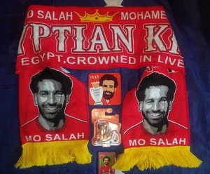 Mo Salah Job Lot Liverpool Souvenirs - Scarf,Figure,Coaster,Magnet - Picture 1 of 2