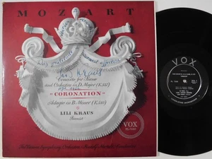 LILI KRAUS Mozart Piano Concerto Coronation VOX LP PL 7300 signed autographed - Foto 1 di 4