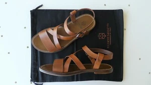 Silvano Sassetti handmade strap sandal in amber leather, size 39 - Picture 1 of 11