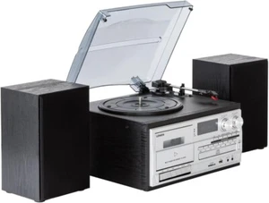 Home Entertainment Stereo System Turntable Cassette Recorder USB CD Bluetooth - Picture 1 of 5