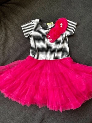G116 LITTLE MASS STRIPE GIRL TUTU DRESS SIZE 6 - Image 1 of 3