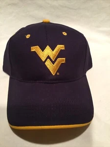 Correa trasera ajustable de ala curva azul marino de West Virginia Mountaineers 100 % algodón - Imagen 1 de 5