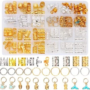 220 PCS Hair Beads for Women Braids Loc Jewelry for Hair Braids Dread - Picture 1 of 7