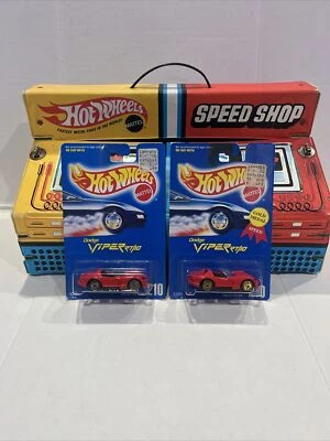 Sports Car / Hot Wheels Mattel Dodge Viper #210 Lot of 2 silver gold wheels - Image 1 of 4