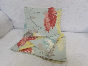 Pretty Cushion Cover, Duckegg, Blues, Floral, Reds, Yellows, Grey, Cotton, Next. - Picture 1 of 12