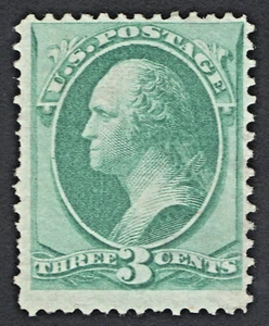 US Sc# 136A *MINT NO GUM H* { SCARCE 'I' GRILL 3c WASHINGTON } BANKNOTE OF 1870 - Picture 1 of 5