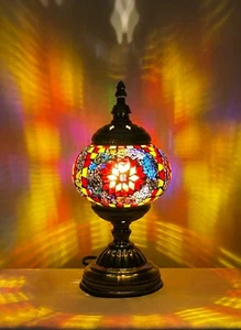 Handmade Turkish Moroccan Stained Glass Mosaic Projection Lamp For Home Decor N6 - Picture 1 of 18