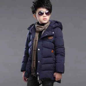 New Winter Keep Warm Teenage Boys Jacket 5-14 Years Long Slim Fit Coat for Kids - Picture 1 of 8