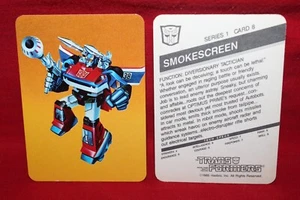 1985 Hasbro Transformers Card Smokescreen #8 Autobots Series 1 - Picture 1 of 2